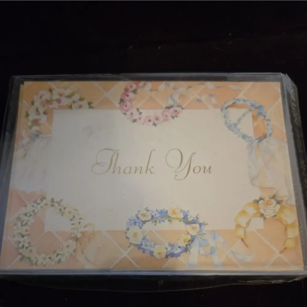 35 Thank You Cards Envelopes Lot Floral Daisy Butterfly Wreath Blank Note Cards